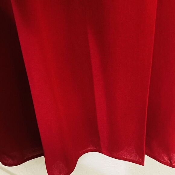 Vtg 80's Nilani Red Applique Lace Pleated Tea Dress Pearls Fancy‎ Party sz 11/12 - Picture 13 of 16